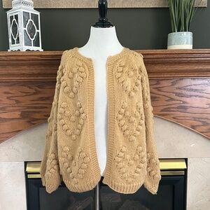 Favlux Women's Mustard Popcorn Knit Chunky Cardigan Size Medium